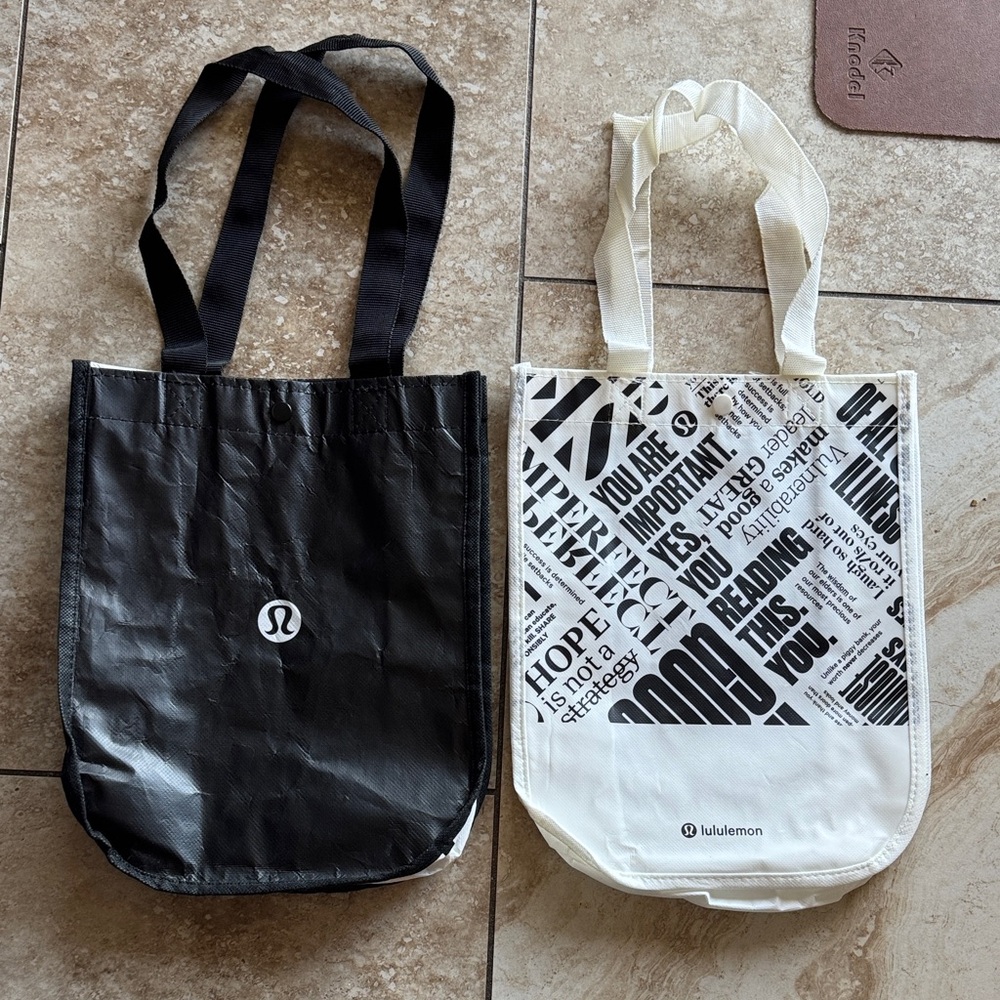 lululemon athletica Black and White Tote‎ Bags